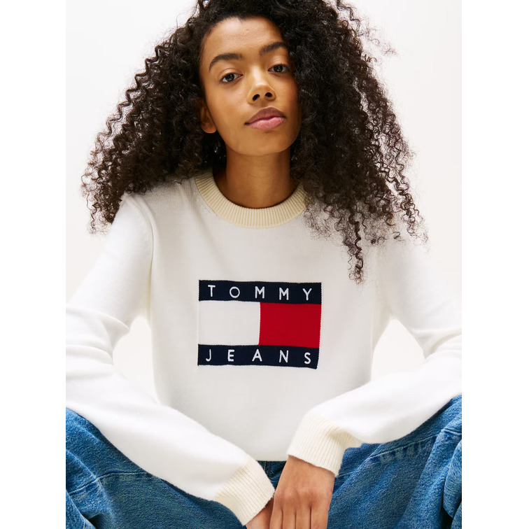MUJER TJW CLRBLCKFLAG SWEATER EXT YBL