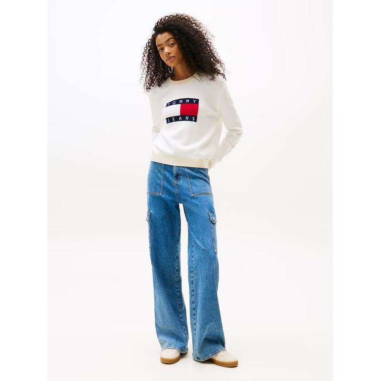 MUJER TJW CLRBLCKFLAG SWEATER EXT YBL