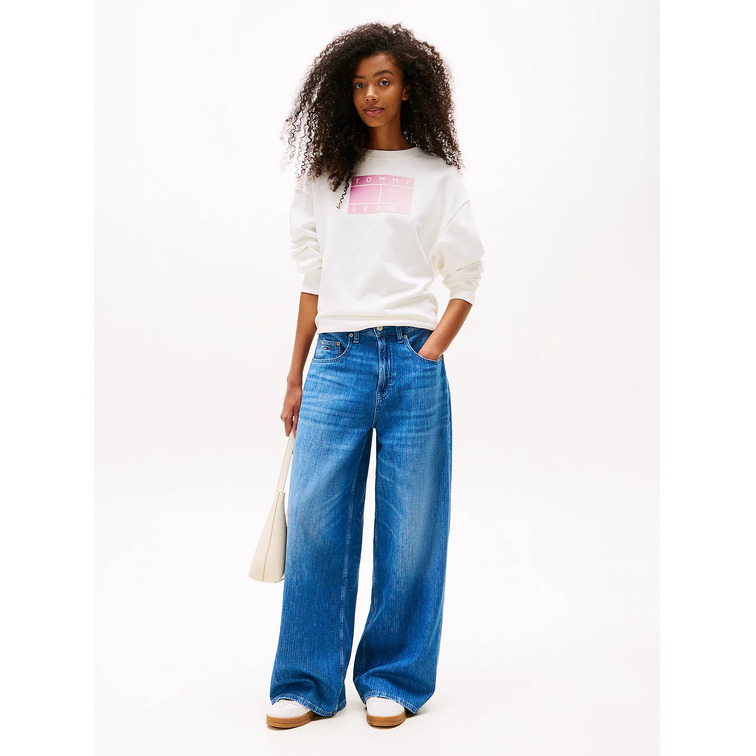 MUJER TJW RLX GRADIENT FLAG CREW YBL