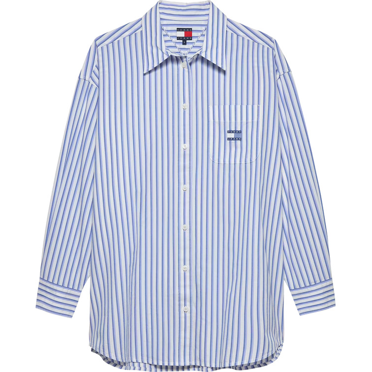MUJER TJW OVS BADGE STRIPE SHIRT C5Z