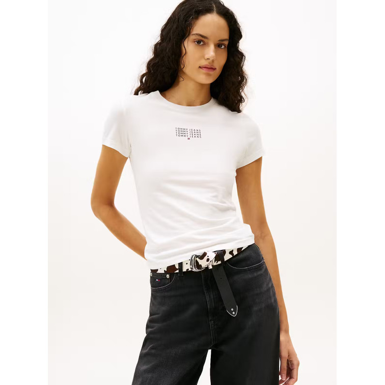 CAMISETA MUJER  TOMMY HILFIGER TJW SLIM MULTI LINEAR SS TEE