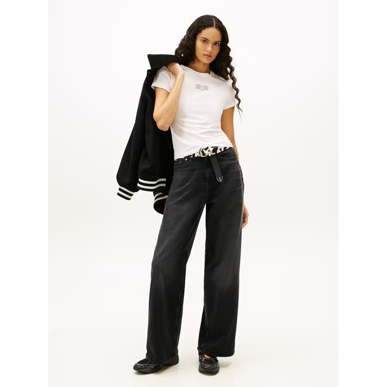 CAMISETA MUJER  TOMMY HILFIGER TJW SLIM MULTI LINEAR SS TEE