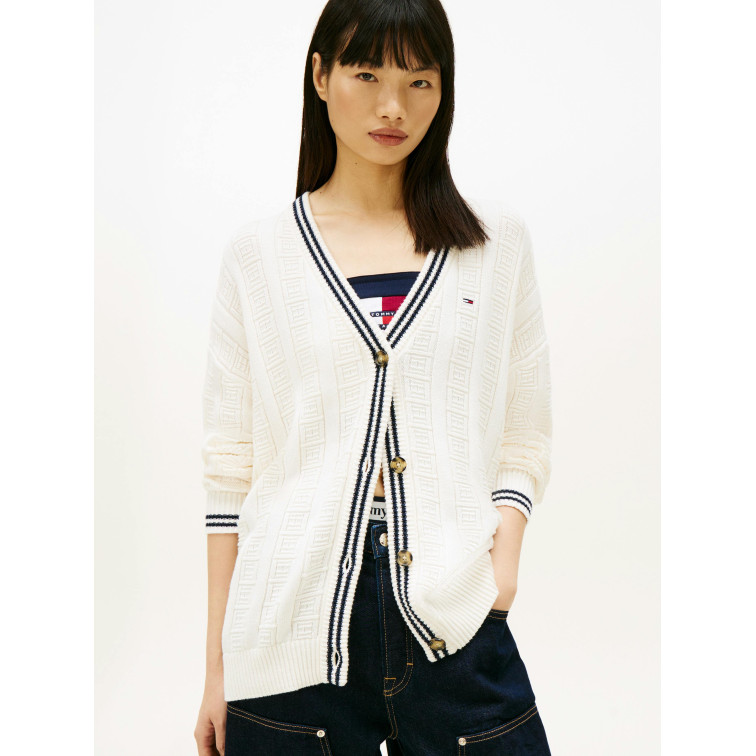 JERSEY MUJER  TOMMY HILFIGER TJW OVS FLAG CABLE CARDIGAN