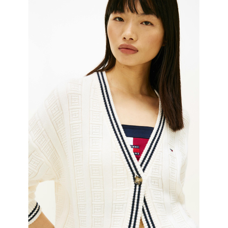 JERSEY MUJER  TOMMY HILFIGER TJW OVS FLAG CABLE CARDIGAN
