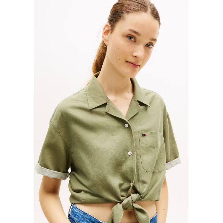 CAMISA MUJER  TOMMY HILFIGER TJW TIE FRONT LINEN SHIRT