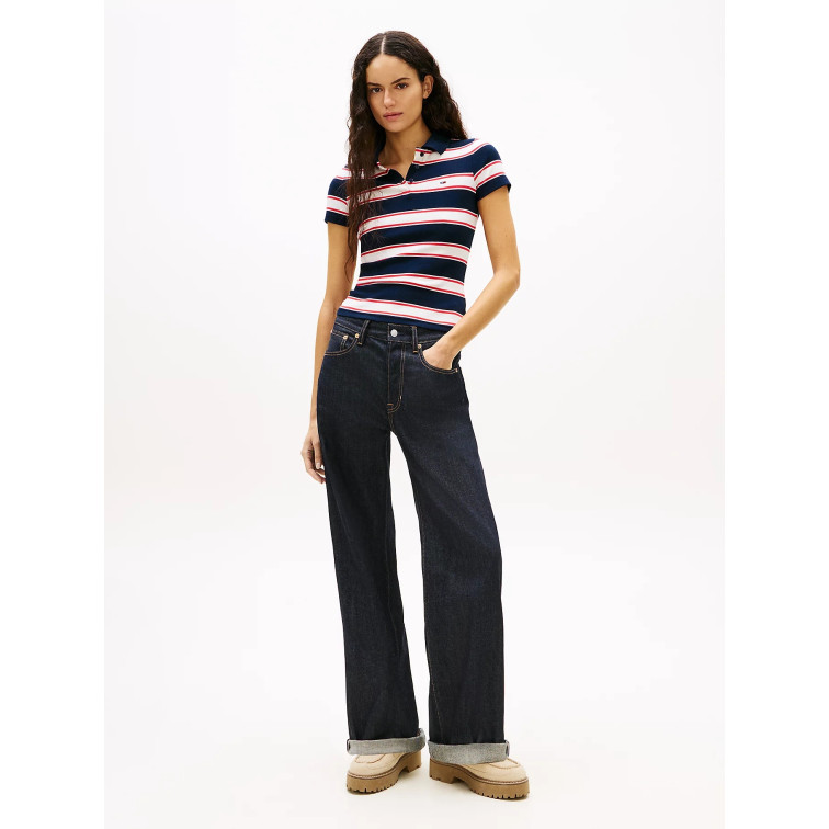 POLO ACANALADO MUJER TOMMY JEANS FIT SLIM