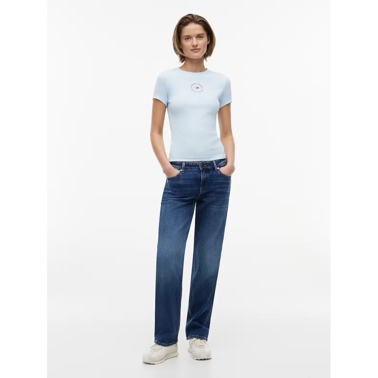 CAMISETA MUJER  TOMMY HILFIGER TJW SLIM ESS LOGO2 RIB TEE EXT