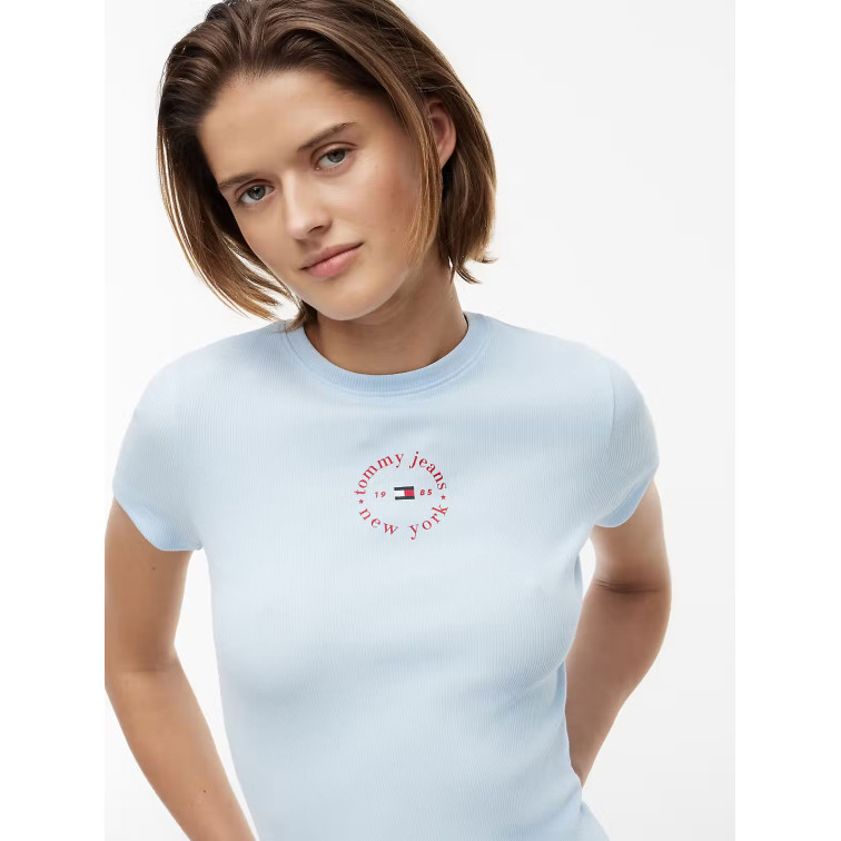 CAMISETA MUJER  TOMMY HILFIGER TJW SLIM ESS LOGO2 RIB TEE EXT