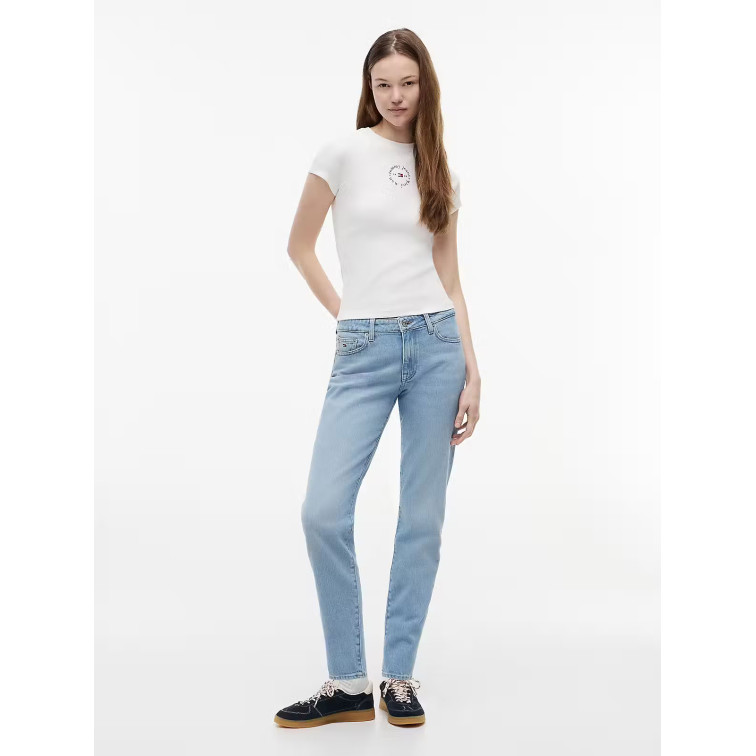 CAMISETA MUJER  TOMMY HILFIGER TJW SLIM ESS LOGO2 RIB TEE EXT