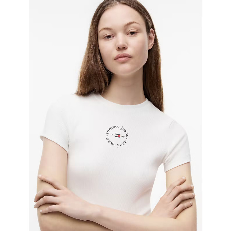 CAMISETA MUJER  TOMMY HILFIGER TJW SLIM ESS LOGO2 RIB TEE EXT