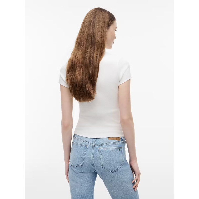 CAMISETA MUJER  TOMMY HILFIGER TJW SLIM ESS LOGO2 RIB TEE EXT