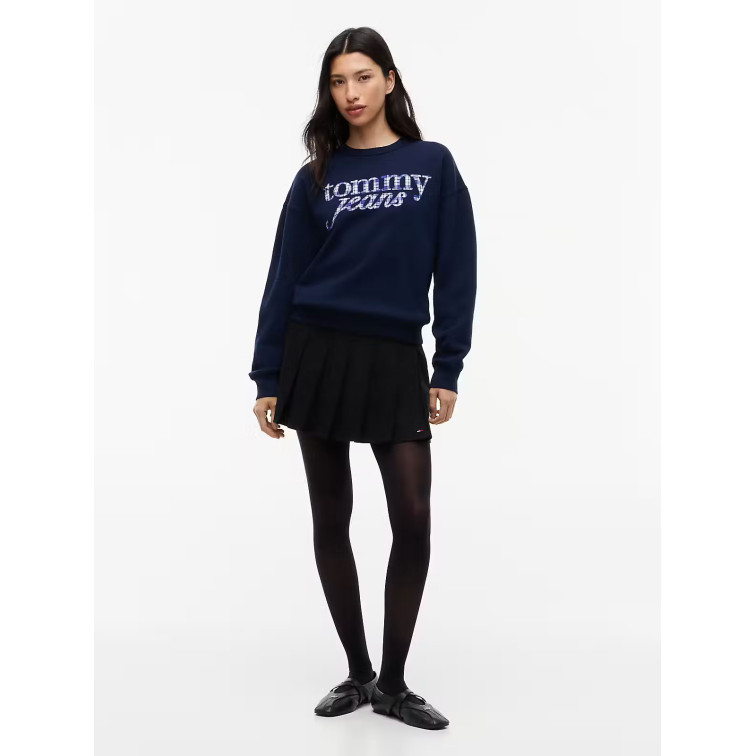 SUDADERA MUJER  TOMMY HILFIGER TJW BXY CHECK SCRIPT CREW