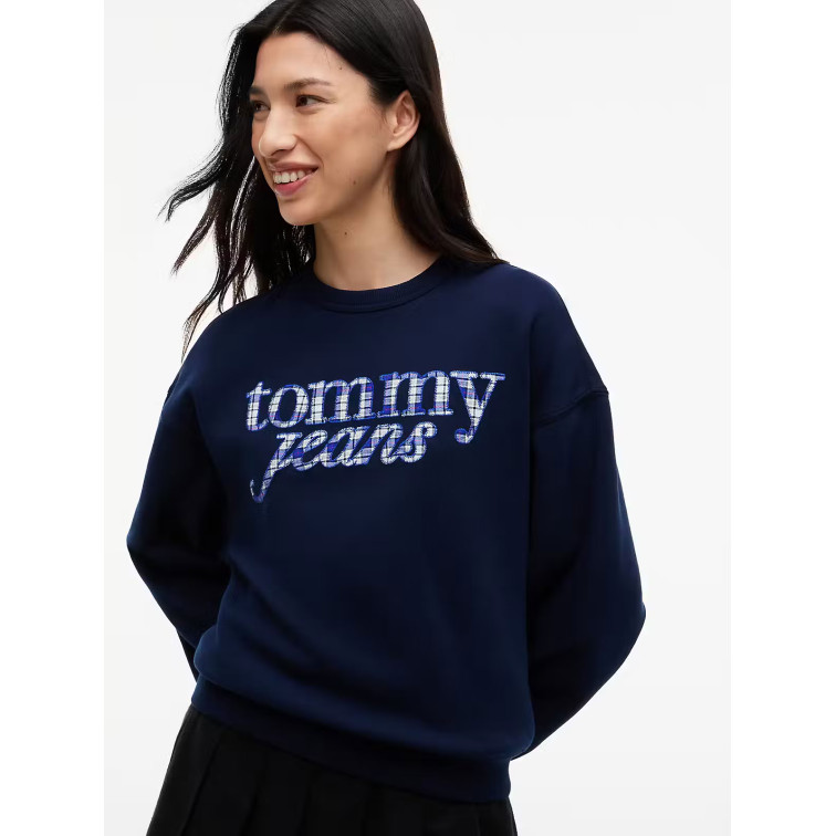SUDADERA MUJER  TOMMY HILFIGER TJW BXY CHECK SCRIPT CREW