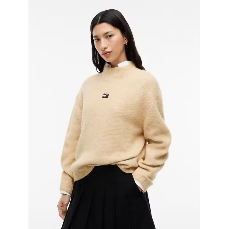 MUJER TJW MOCKNECK BADGE SWEATER EXT AB5