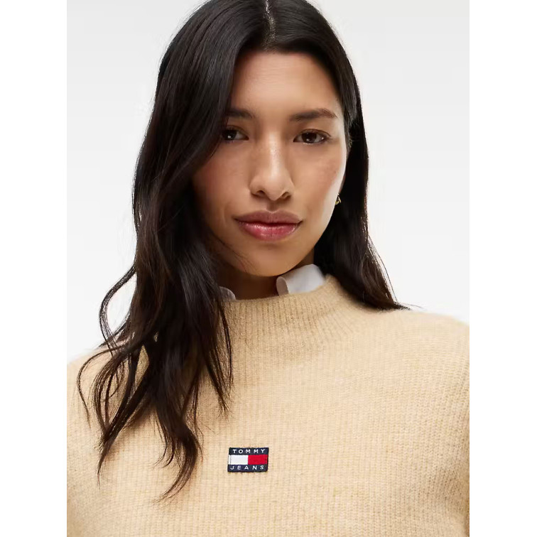 MUJER TJW MOCKNECK BADGE SWEATER EXT AB5