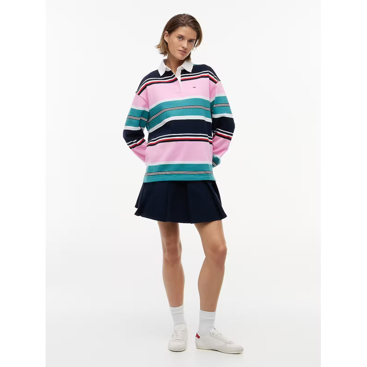 SUDADERA MUJER  TOMMY HILFIGER TJW RLX MULTI STRIPE RUGBY EXT