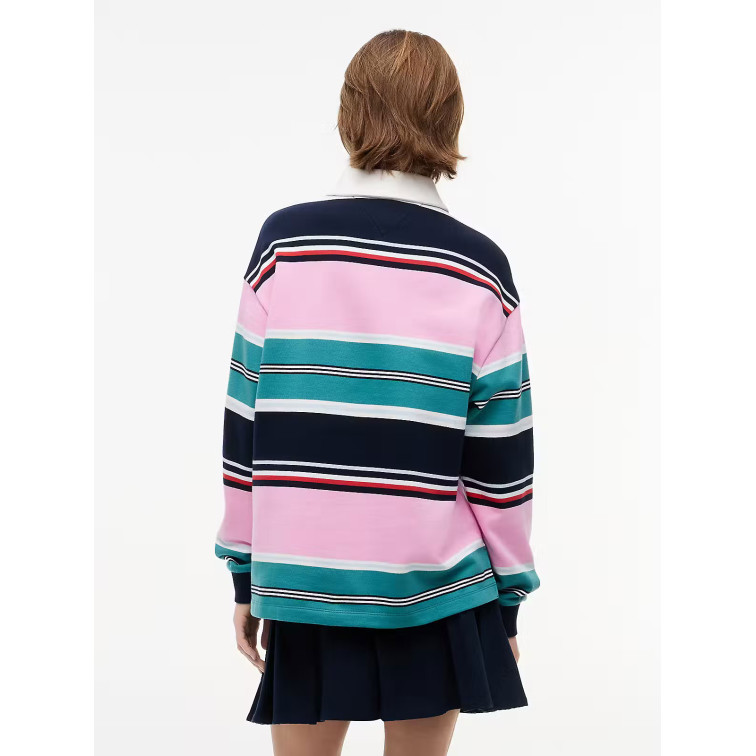 SUDADERA MUJER  TOMMY HILFIGER TJW RLX MULTI STRIPE RUGBY EXT