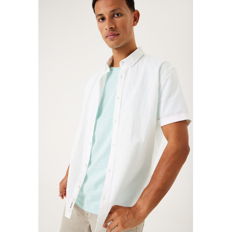 CAMISA DE MANGA CORTA EN MEZCLA DE LINO HOMBRE GARCIA JEANS