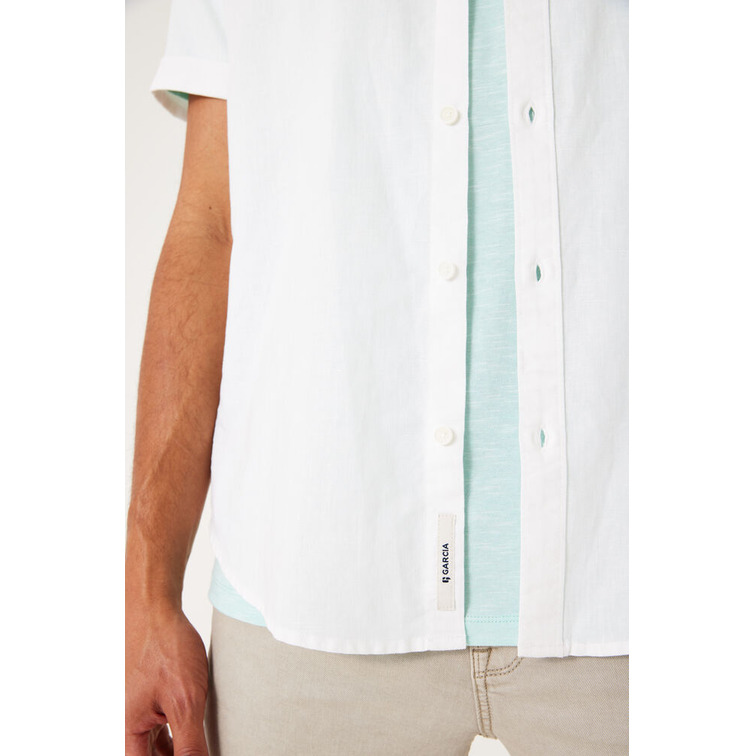 CAMISA DE MANGA CORTA EN MEZCLA DE LINO HOMBRE GARCIA JEANS