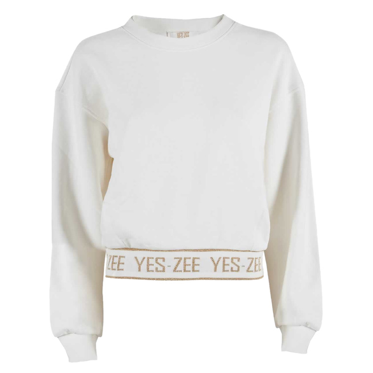 SUDADERA CORTA CON BAJO ELÁSTICO MUJER YESZEE