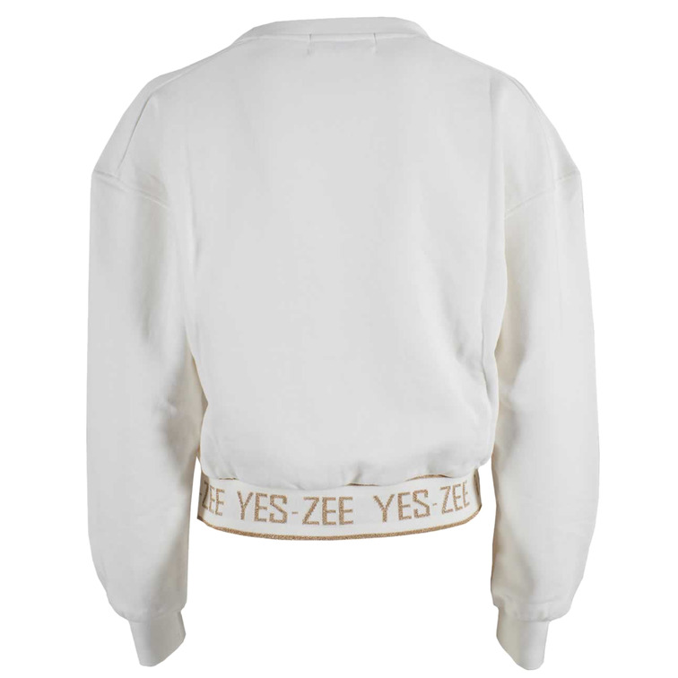 SUDADERA CORTA CON BAJO ELÁSTICO MUJER YESZEE