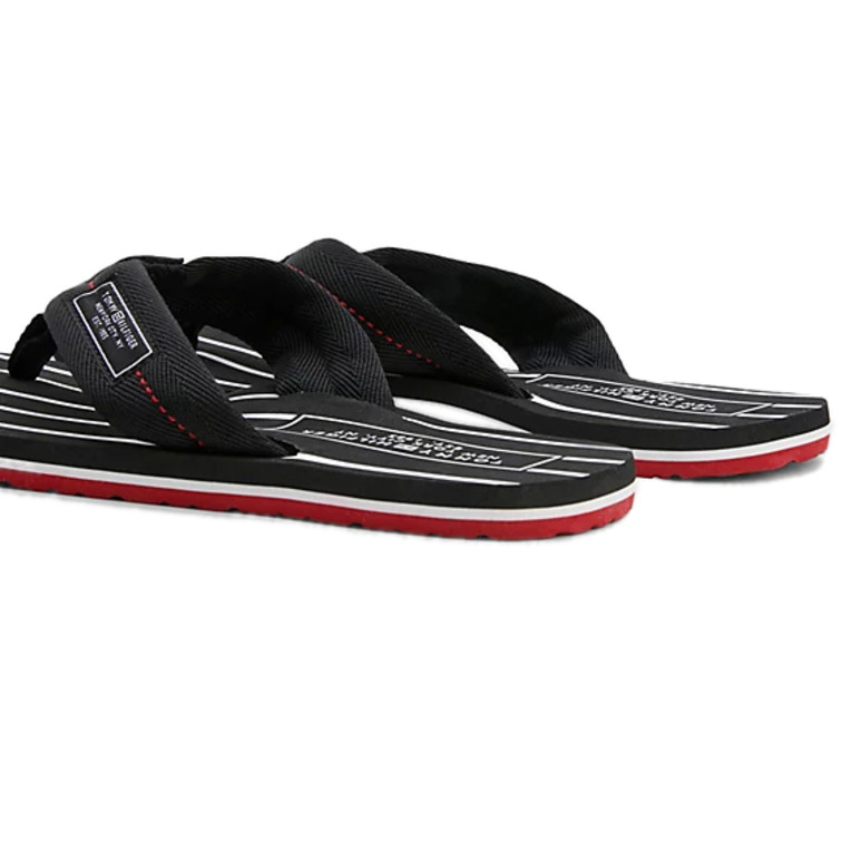 CHANCLA CON TIRAS DE TEJIDO TRENZADO Y LOGO HOMBRE TOMMY HILFIGER