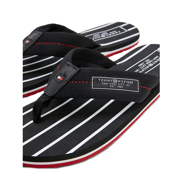 CHANCLA CON TIRAS DE TEJIDO TRENZADO Y LOGO HOMBRE TOMMY HILFIGER