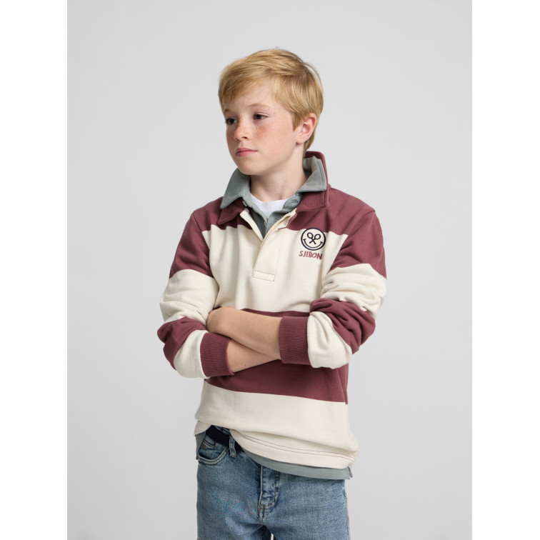 SUDADERA NIÑO  SILBON SUDADERA KIDS CUELLO POLO RAYA