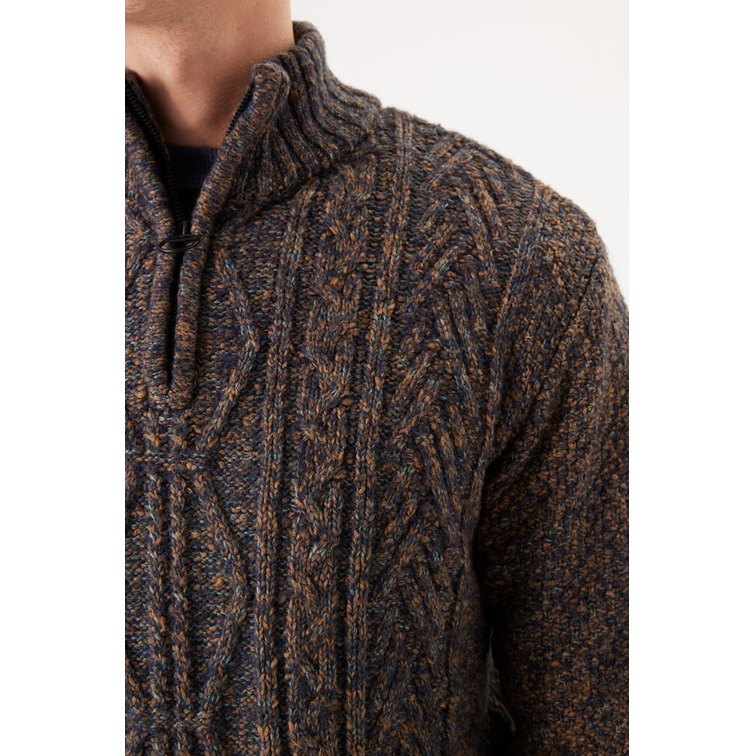 JERSEY DE PUNTO JASPEADO CON CUELLO CREMALLERA GARCIA JEANS
