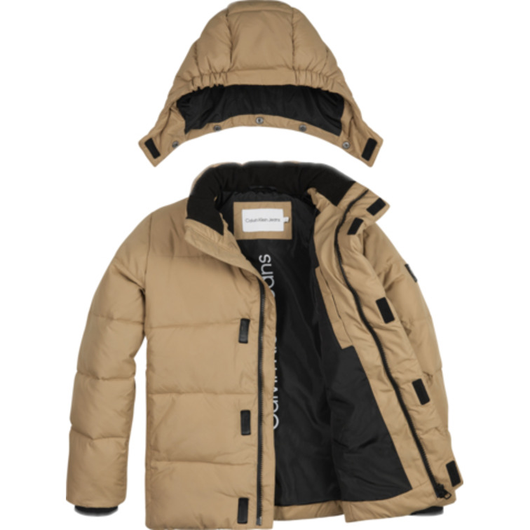 CAZADORA ACOLCHADA CON CAPUCHA DESMONTABLE NIÑO CALVIN KLEIN JEANS
