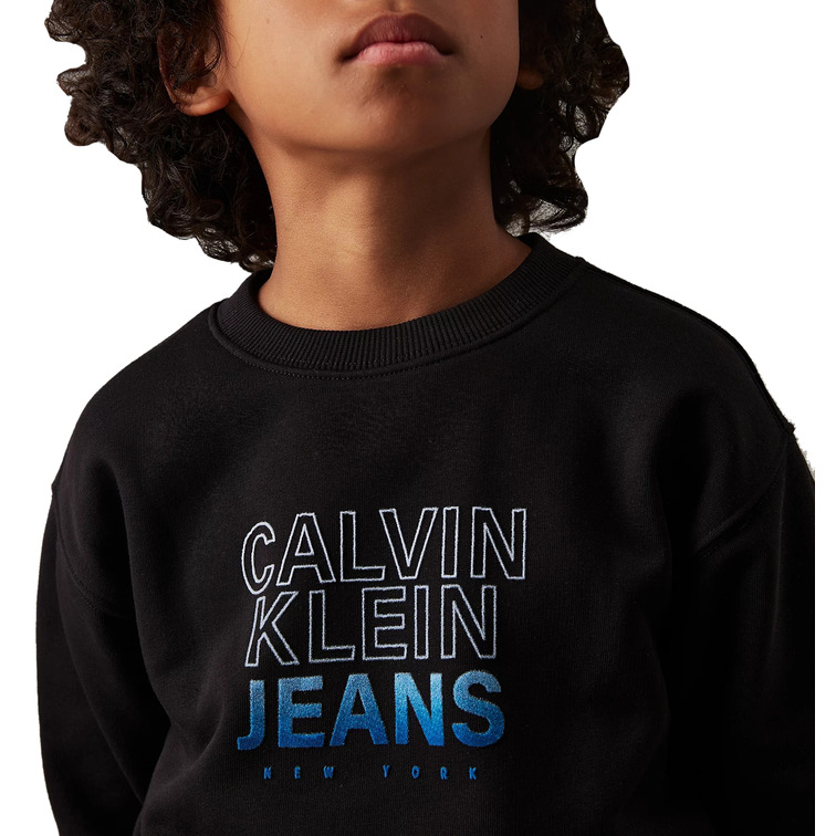 SUDADERA NIÑO CALVIN KLEIN CON LOGO FIT HOLGADO