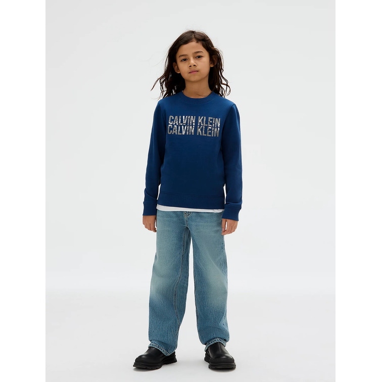 SUDADERA NIÑO  CALVIN KLEIN TERRY SEASONAL LOGO CN