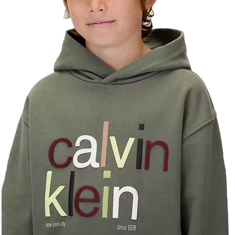 SUDADERA NIÑO  CALVIN KLEIN COLOR LOGO GRAPHIC TERRY HOODI