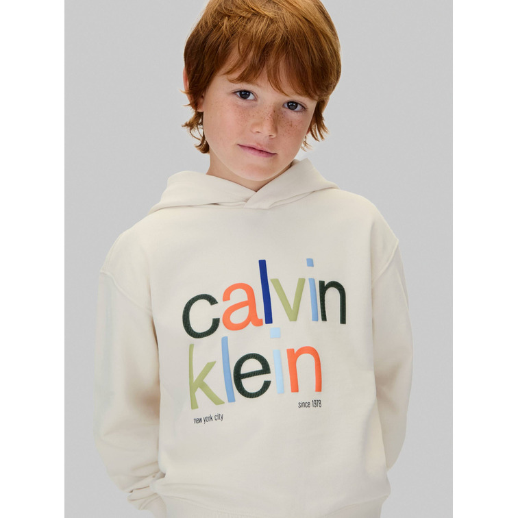 SUDADERA NIÑO  CALVIN KLEIN COLOR LOGO GRAPHIC TERRY HOODI