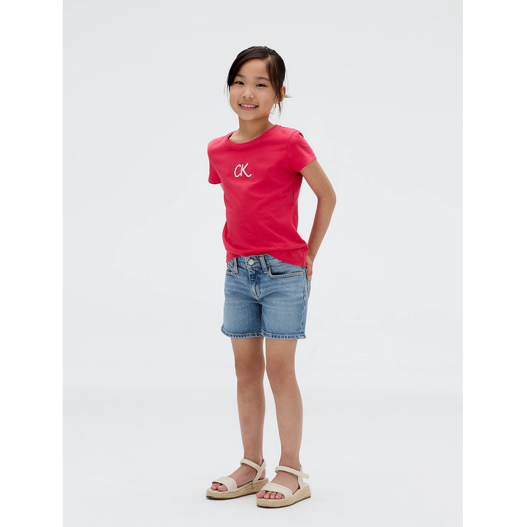 CAMISETA NIÑA  CALVIN KLEIN GLITTER CK SLIM FIT TEE