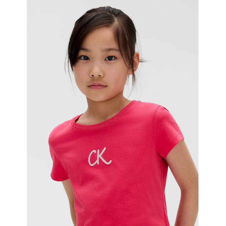 CAMISETA NIÑA  CALVIN KLEIN GLITTER CK SLIM FIT TEE
