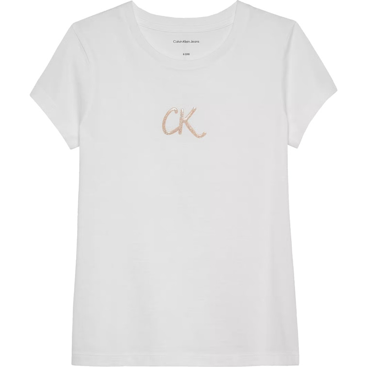 CAMISETA NIÑA  CALVIN KLEIN GLITTER CK SLIM FIT TEE