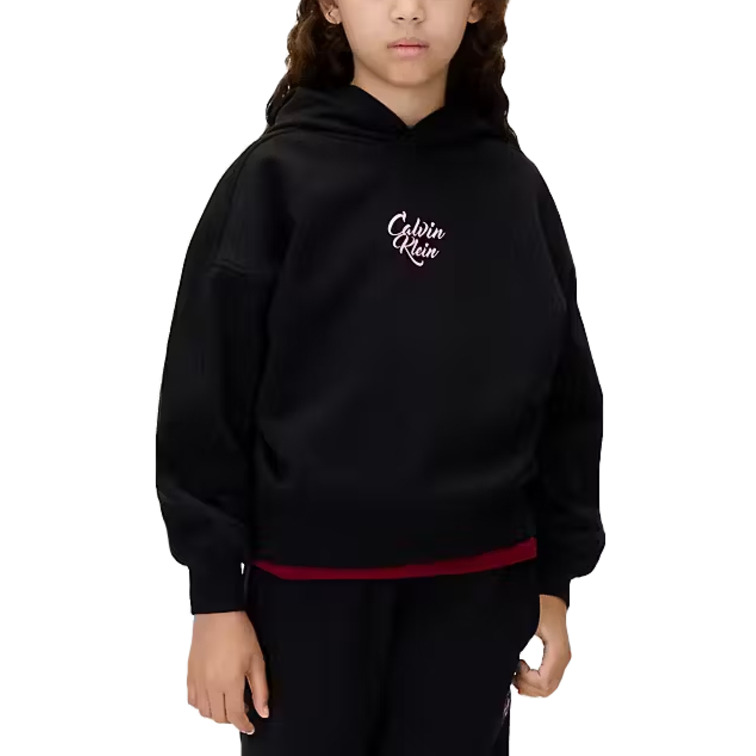 SUDADERA NIÑA  CALVIN KLEIN SCRIPT LOGO GRAPHIC TERRY HOOD