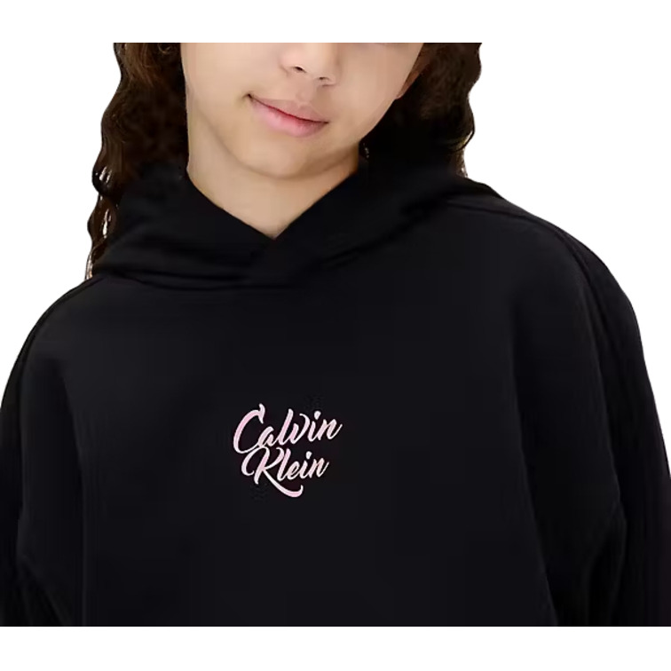 SUDADERA NIÑA  CALVIN KLEIN SCRIPT LOGO GRAPHIC TERRY HOOD