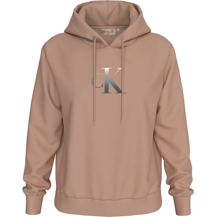 SUDADERA CON CAPUCHA MUJER CALVIN KLEIN CON MONOGRAMA FIT REGULAR