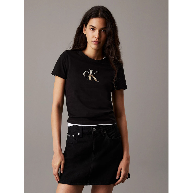 CAMISETA MUJER CALVIN KLEIN CON MONOGRAMA FIT SLIM