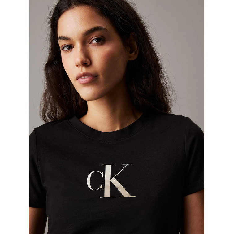 CAMISETA MUJER CALVIN KLEIN CON MONOGRAMA FIT SLIM