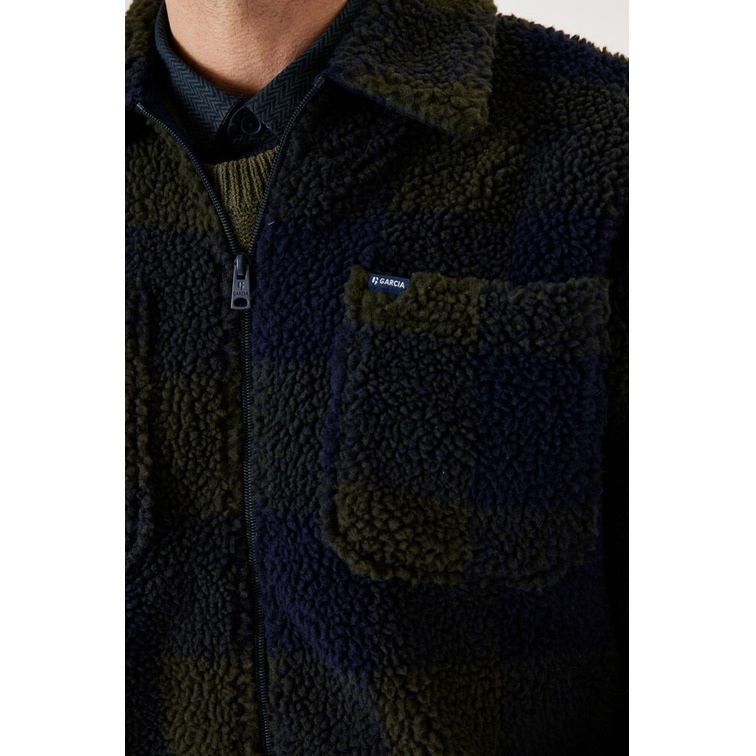 SOBRECAMISA DE BORREGUITO A CUADROS HOMBRE GARCIA JEANS
