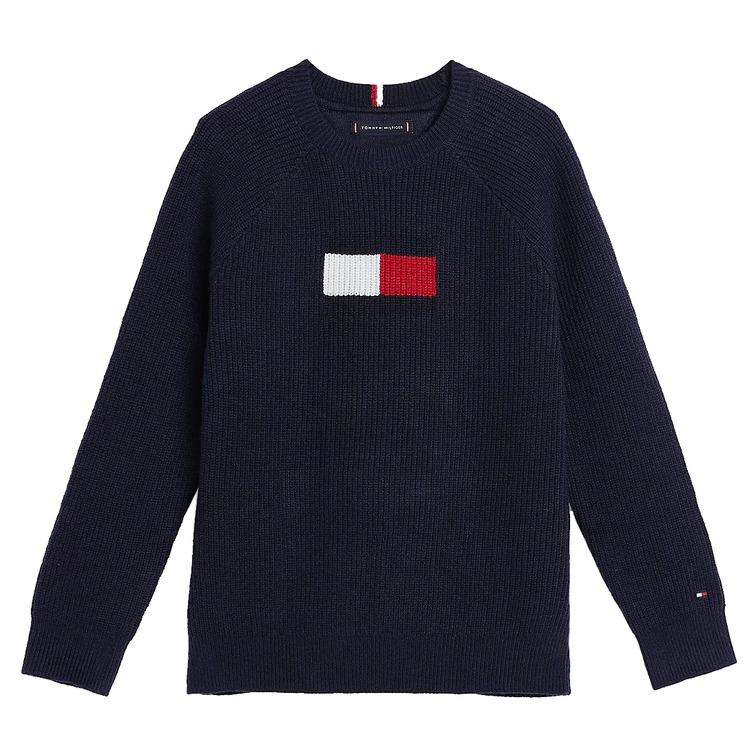 JERSEY DE PUNTO ELÁSTICO CON MANGAS RAGLÁN NIÑO TOMMY HILFIGER