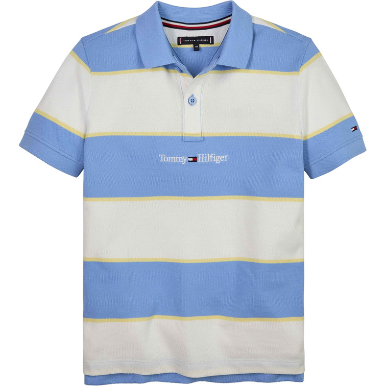 POLO DE RAYAS ESTILO RUGBY CON LOGO BORDADO NIÑO TOMMY HILFIGER
