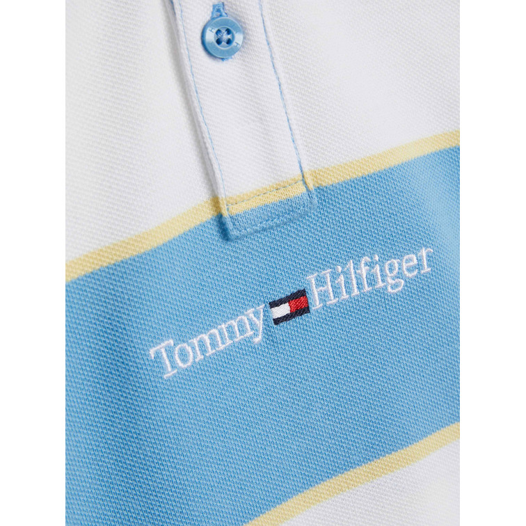 POLO DE RAYAS ESTILO RUGBY CON LOGO BORDADO NIÑO TOMMY HILFIGER