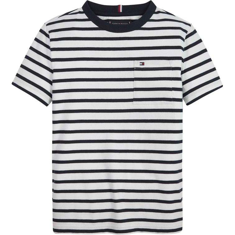 CAMISETA DE RAYAS MARINERAS CON BOLSILLO NIÑO TOMMY HILFIGER