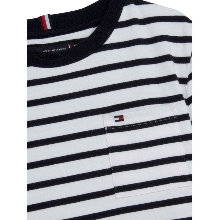 CAMISETA DE RAYAS MARINERAS CON BOLSILLO NIÑO TOMMY HILFIGER