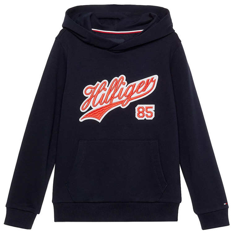 SUDADERA CON CAPUCHA Y LOGO UNIVERSITARIO NIÑO TOMMY HILFIGER