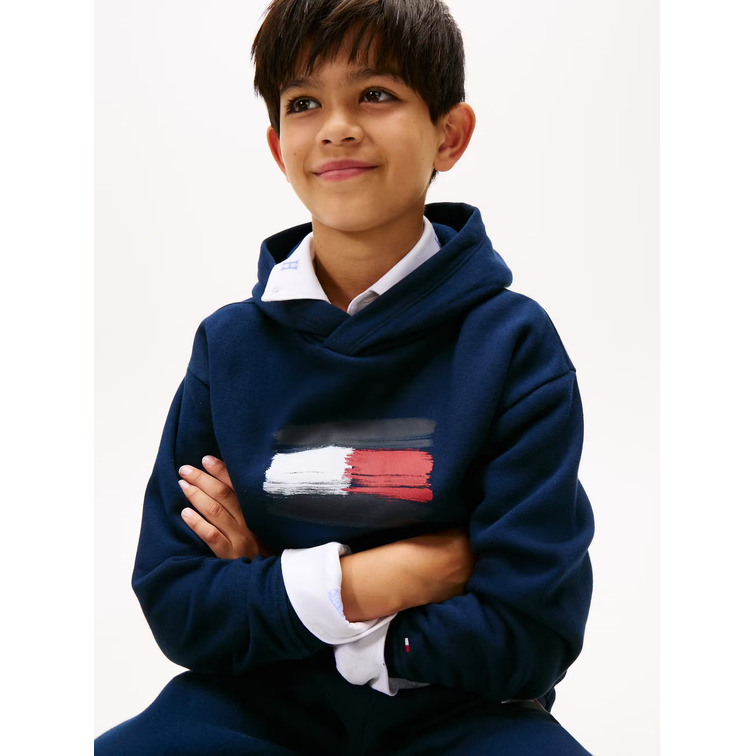 SUDADERA CON CAPUCHA NIÑO TOMMY HILFIGER LOGO BANDERA